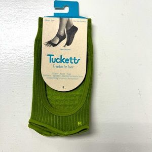Tucketts Womens sz 6-9Pilates/Yoga/Barre Grip Socks, Cactus green & lime accents